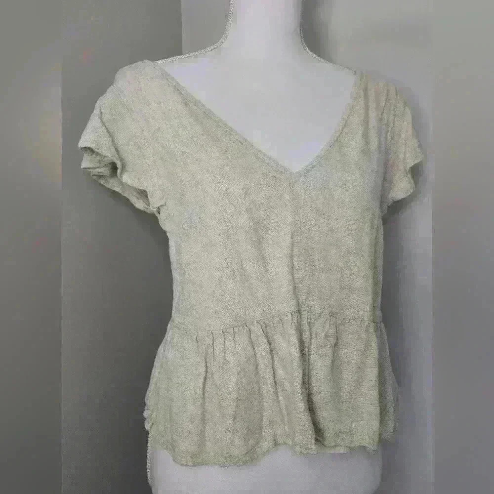 Abercrombie & Fitch Linen Flutter Sleeve - image 1